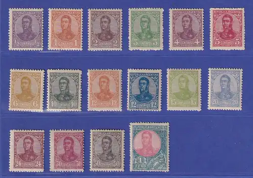 Argentinien 1908/09 San Martin Mi.-Nr. 121-136 postfrisch ** bzw. ungebraucht *