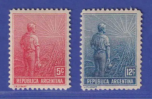 Argentinien 1911 Landarbeiter und Sonne Mi.-Nr. 154-155 X ungebraucht * / MLH 
