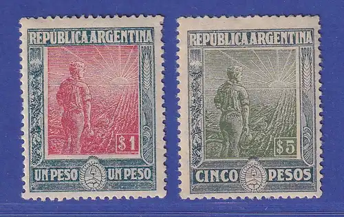 Argentinien 1912/13 Landarbeiter Mi.-Nr. 178, 179 Y ungebraucht * / MLH 