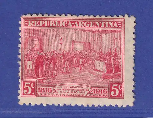 Argentinien 1916 Unabhängigkeitstag Mi.-Nr. 191 Y ungebraucht * / MLH 