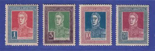 Argentinien 1923 San Martin Mi.-Nr. 280-283 ungebraucht * / MLH 