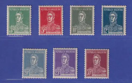 Argentinien 1933 San Martin Rollendruck Mi.-Nr. 287-295 II ungebraucht * / MLH 