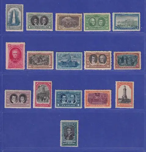 Argentinien 1910 Revolutionsgedenken Mi.-Nr. 137-152 überwiegend ungebraucht *