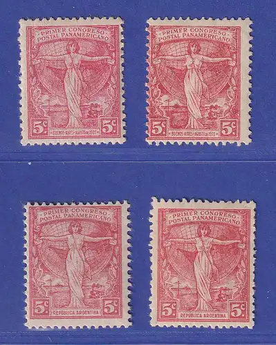 Argentinien 1921-22 Postkongress Mi.-Nr. 262 X, Y; 263 X, Y ungebraucht * / MLH 