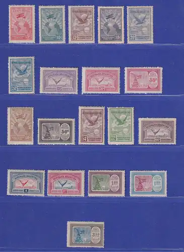 Argentinien 1928 Flugpostmarken Mi.-Nr. 313-331 postfrisch ** bzw. ungebraucht *