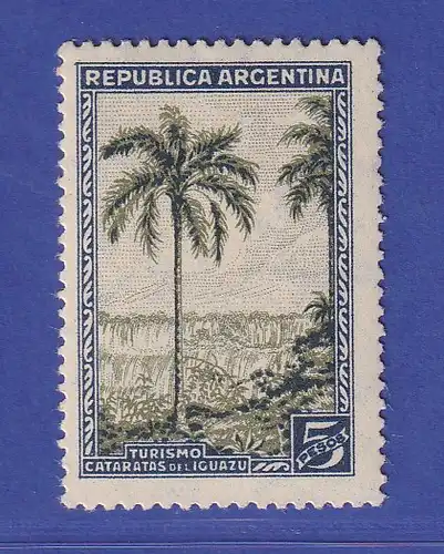 Argentinien 1950 Iguazú-Wasserfälle mit Palme Mi.-Nr. 429 Y ungebraucht * / MLH 