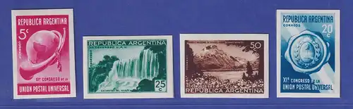 Argentinien 1939 Weltpostkongress Mi.-Nr. 438, 440-442 B postfrisch ** / MNH 