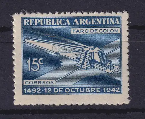 Argentinien 1942 Columbus-Mausoleum Mi.-Nr. 472 Y postfrisch ** / MNH 