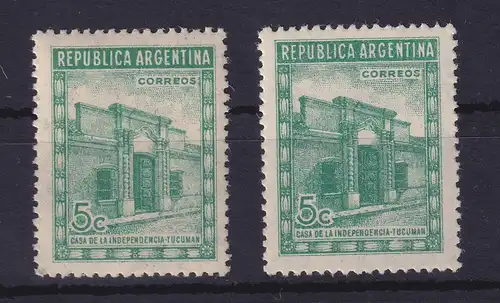 Argentinien 1943 Tucumán-Museum Mi.-Nr. 478 X und Y postfrisch ** / MNH 