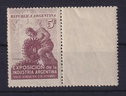Argentinien 1946 Industrieausstellung Mi.-Nr. 538 mit Leerfeld ** / MNH 