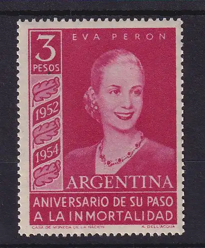 Argentinien 1954 Evita Perón Mi.-Nr. 618 X postfrisch ** / MNH 