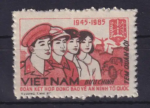 Vietnam 1985 Portofreiheitsmarke Mi.-Nr. 46 postfrisch ohne Gummierung (*)