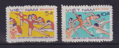 Vietnam 1985 Sportspiele Mi.-Nr. 1606-1607 postfrisch ohne Gummierung (*)