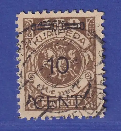 Memelgebiet 1923 Freimarke mit Aufdruck Mi.-Nr. 181 VI gestempelt
