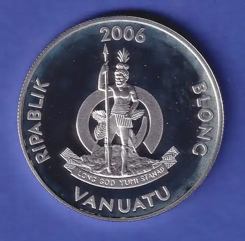 Vanuatu Silbermünze 50 Vatu Fußball-Weltmeisterschaft 2006 PP