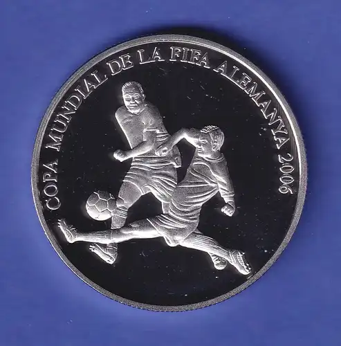 Andorra Silbermünze 10 Diners Fußball-Weltmeisterschaft 2006 PP