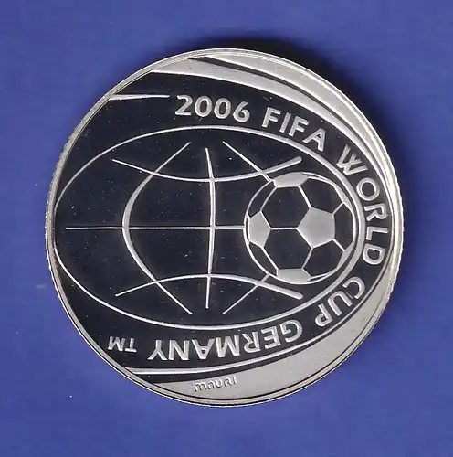 Italien Silbermünze 5 Euro Fußball-Weltmeisterschaft 2006 PP