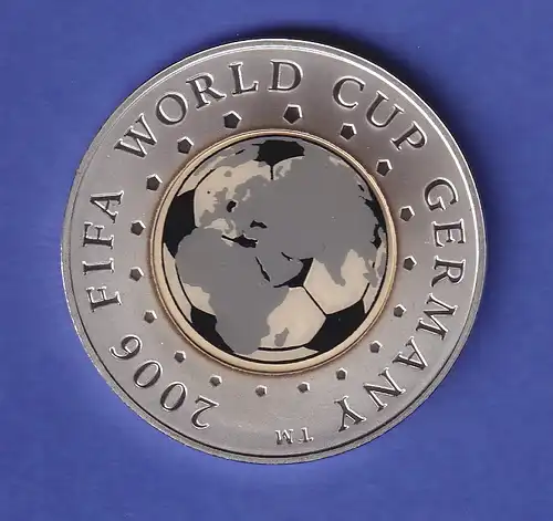 Weißrussland 2005 Silbermünze 20 Rubel Fußball-Weltmeisterschaft 2006 PP