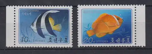 Korea Nord 1986 Fische Heniochus acuminatus Mi.-Nr. 2726-27 **