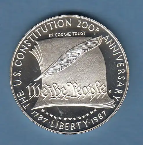 USA 1987 1$ Silber-Gedenkmünze 200 Jahre Verfassung Constitution PP proof