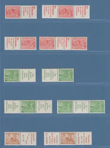 Berlin Bauten-Zusammendrucke aus MHB 2 kpl. Garnitur 34 ZSD  W17-SKZ 4 postfr.**