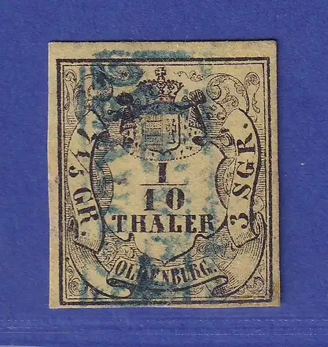 Oldenburg 1852 Wappen und Krone 1/10 Taler Mi.-Nr. 4 a gestempelt 