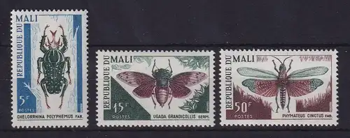 Mali 1967 Käfer  Mi-Nr. 151-153 postfrisch **