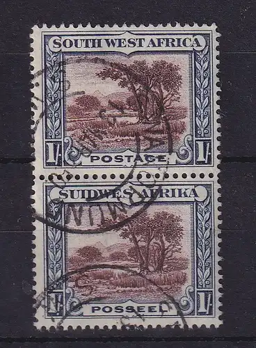 Südwestafrika 1931 Busch-Landschaft 1 Sh Mi.-Nr. 152-153 senkr. Paar gestempelt