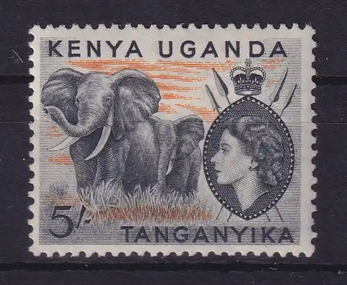 Kenya, Uganda, Tansania 1954 Elefanten Mi.-Nr. 103 postfrisch **