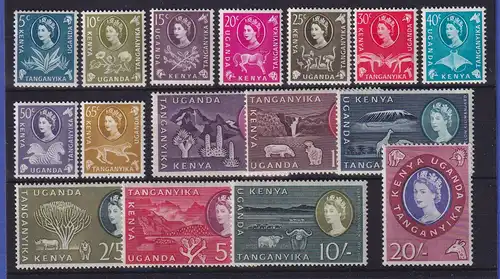 Kenya, Uganda, Tansania 1960 Afrikanische Motive Mi.-Nr. 108-123 postfrisch **
