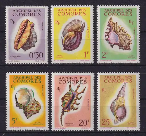 Komoren 1962 Meeresschnecken Mi.-Nr. 42-47 postfrisch **