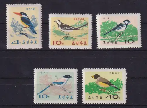 Korea Nord 1965 Vögel Mi.-Nr. 642-646 A postfrisch **