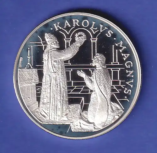 Andorra Silbermünze 10 Diners Kaiser Karl der Große 1996 PP