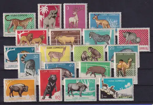 Kuba 1964 Tiere im Zoo Mi.-Nr. 949-968 postfrisch **