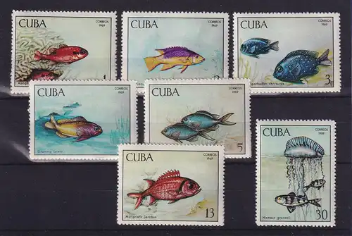 Kuba 1969 Fische  Mi.-Nr. 1483-1489 postfrisch **