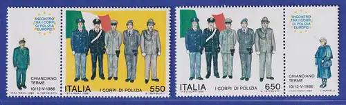 Italien 1986 Europäisches Polizistentreffen Chianciano Terme  Mi-Nr.1973-74 **