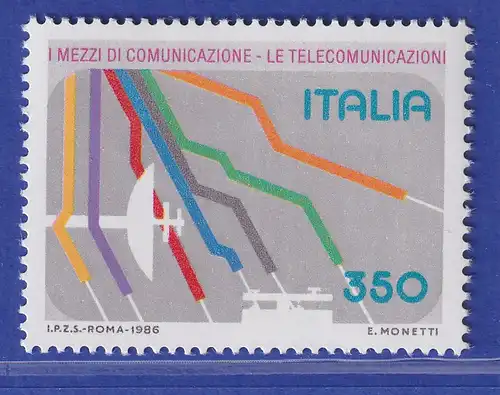 Italien 1986 Kommunikationsmittel Das Fernmeldewesen  Mi-Nr.1978 **