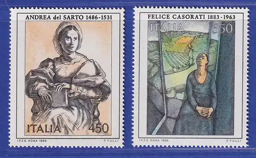 Italien 1986 Kunst Frauenbildnis,  Daphne in Pavarolo  Mi-Nr.1996-97 **