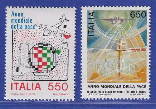 Italien 1986 Internationales Jahr des Friedens  Mi-Nr.1998-99 **