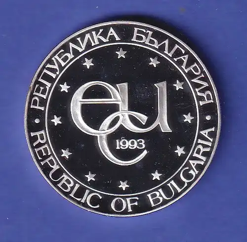 Bulgarien Silbermünze 500 Lewa Hl. Theodor Stratelates 1993 PP