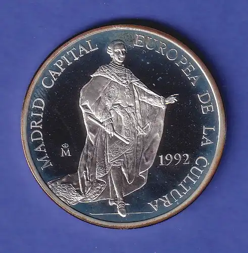 Spanien Silbermünze 5 ECU Madrid - Kulturhauptstadt Europas 1992 PP