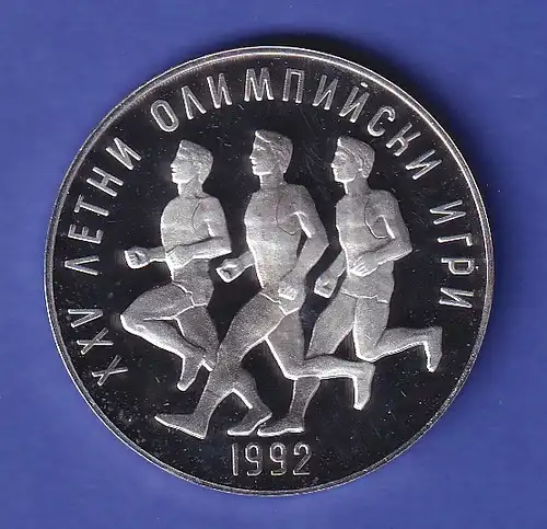 Bulgarien Silbermünze 25 Lewa Olympiade Barcelona Marathon-Läufer 1992 PP