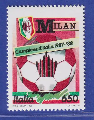Italien 1988 Fußball Meisterschaft 1987/88 durch den AC Mailand Mi-Nr. 2051 **