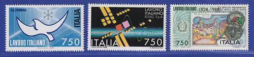 Italien 1988 Technologie im Ausland (IX).  Mi-Nr. 2063-65 **