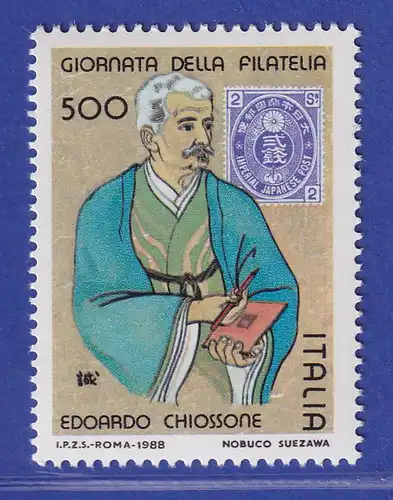 Italien 1988 Tag der Briefmarke Edoardo Chiossone  Mi-Nr. 2069 **