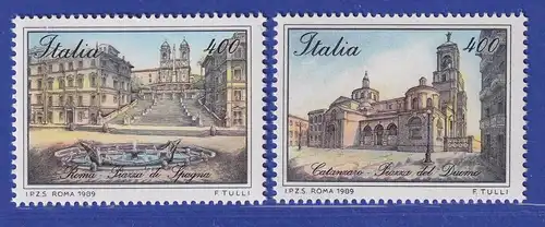Italien 1989 Piazza di Spagna Rom,  Piazza del Duomo Catanzaro Mi-Nr. 2076-77 **