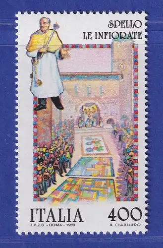 Italien 1989 Freimarke Blumenbilder auf der Hauptstraße von Spello Mi-Nr 2081 **
