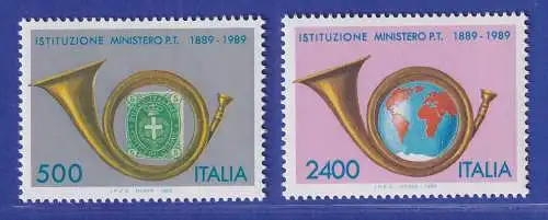 Italien 1989 Posthorn Marke Italien MiNr.55, Posthorn Weltkugel Mi-Nr 2088-89 **