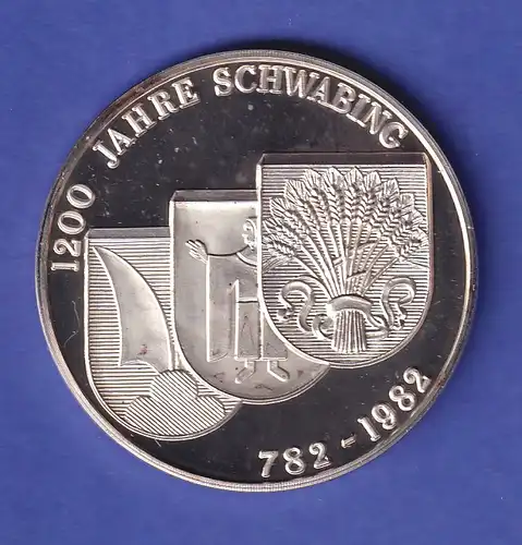 Silbermedaille München 1200 Jahre Schwabing 1982  15g Ag999  PP