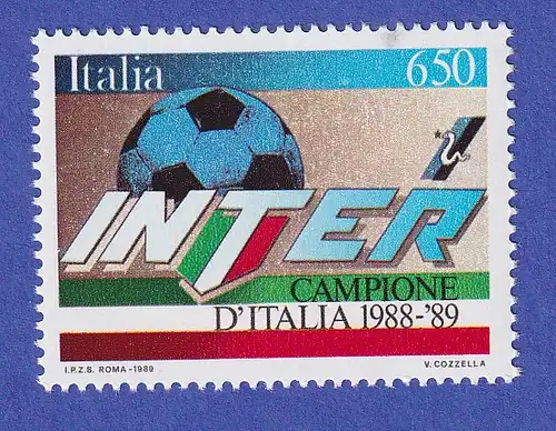 Italien 1989 Fußballmeisterschaft 1988/89 durch Inter Mailand Mi-Nr 2090 **